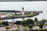 the Buffalo lighthouses from the top of the city building